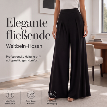 🔥Beliebtes Produkt ！✨Fließende hochtaillierte Weite Hose für Damen