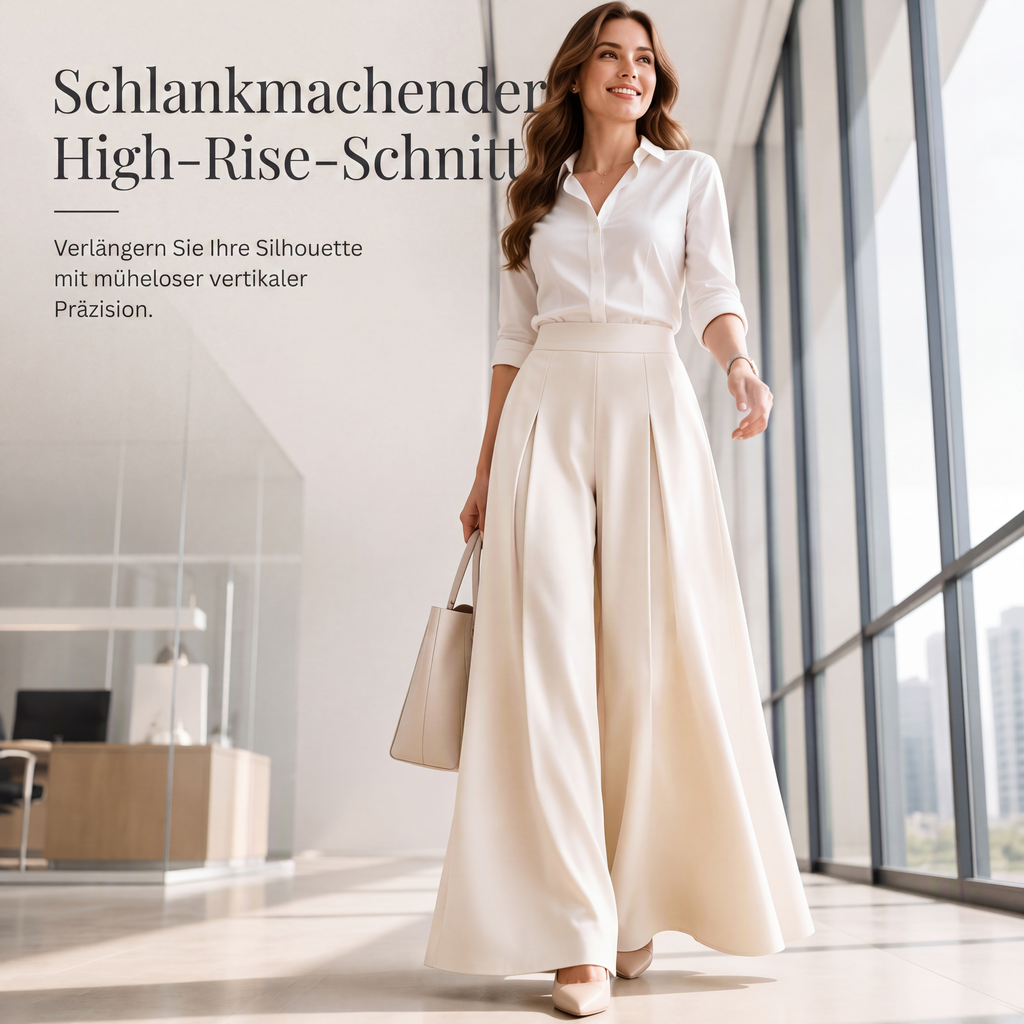 🔥Beliebtes Produkt ！✨Fließende hochtaillierte Weite Hose für Damen