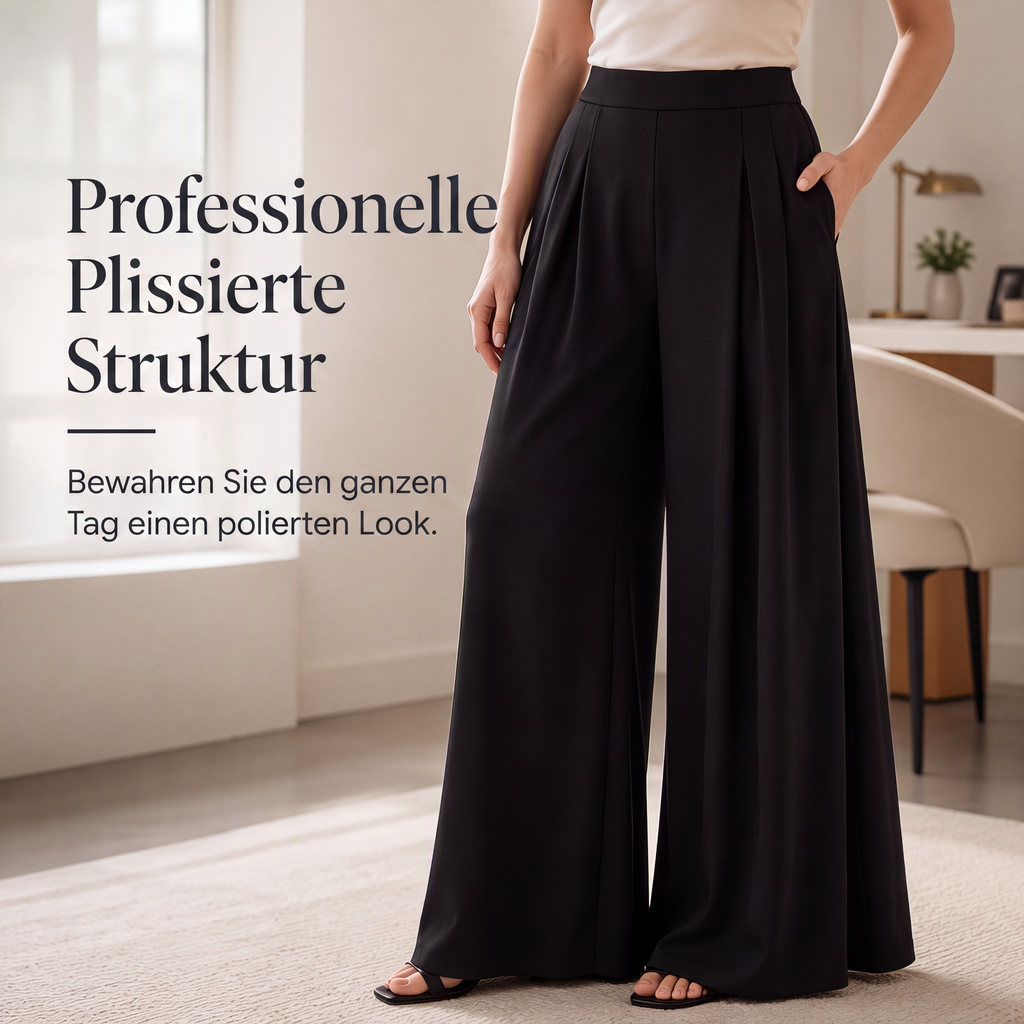 🔥Beliebtes Produkt ！✨Fließende hochtaillierte Weite Hose für Damen