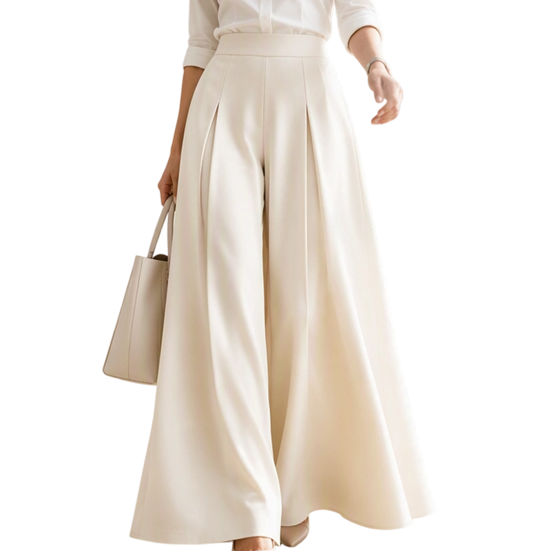 🔥Beliebtes Produkt ！✨Fließende hochtaillierte Weite Hose für Damen