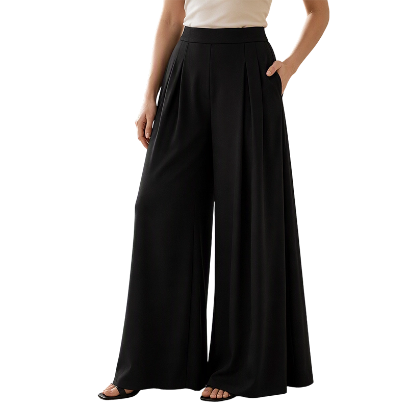 🔥Beliebtes Produkt ！✨Fließende hochtaillierte Weite Hose für Damen