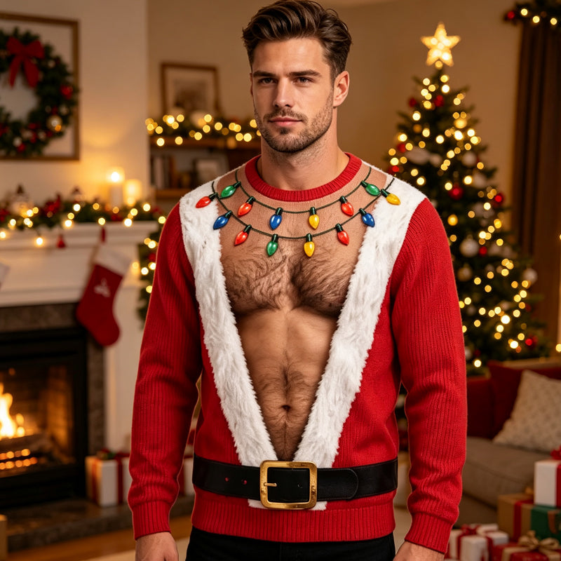 🔥Beliebtes Produkt ！✨Lustiges 3D-bedrucktes Muskel-Sweatshirt für Herren zu Weihnachten