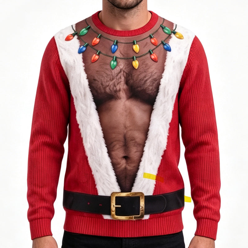 🔥Beliebtes Produkt ！✨Lustiges 3D-bedrucktes Muskel-Sweatshirt für Herren zu Weihnachten