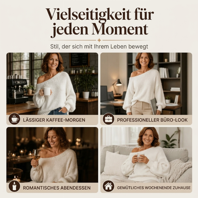 🔥Beliebtes Produkt ！✨Bequemes Schulterfreies Strickkleid für Damen