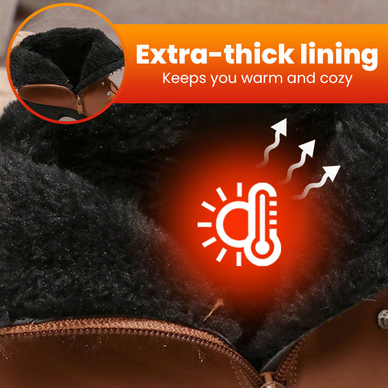 🔥Beliebtes Produkt ！✨Warm gefütterte Damenstiefeletten mit Blockabsatz