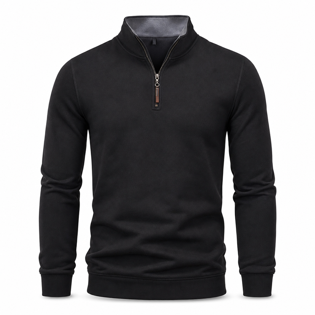 📢🎉50%Rabatt!!!🛍️✨Herren Quarter-Zip Stehkragen-Pullover aus Baumwollmischung, langärmliges Sweatshirt