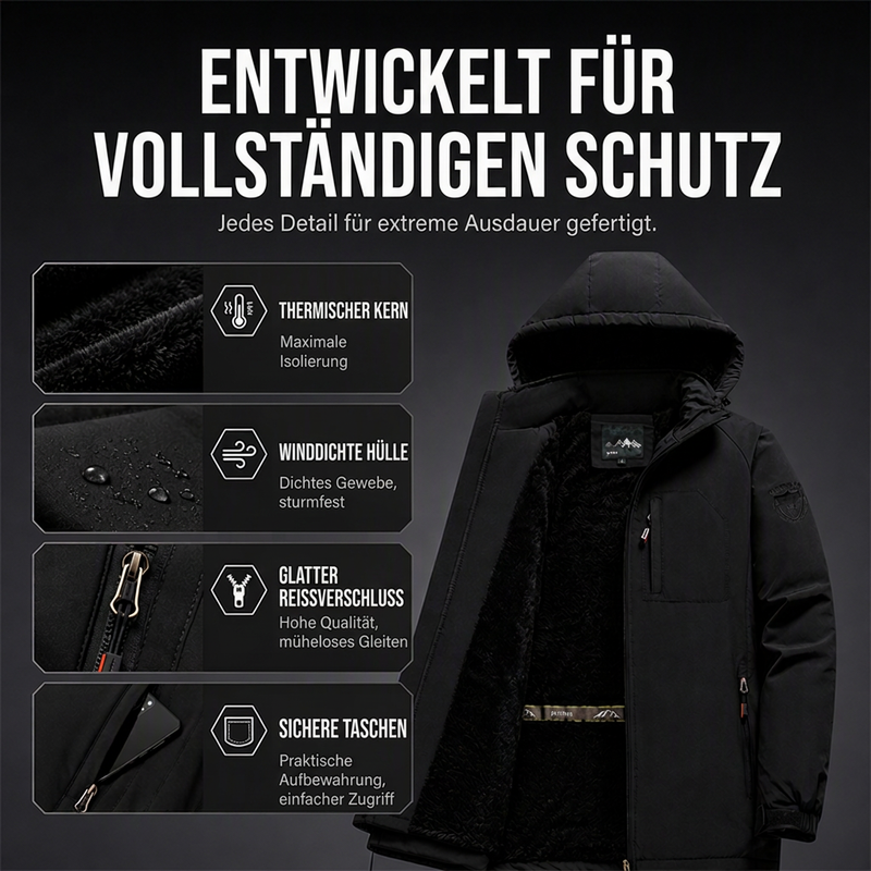 📢🎉50%Rabatt!!!🛍️✨Wasserdichte warme Herren-Winterjacke mit Kapuze