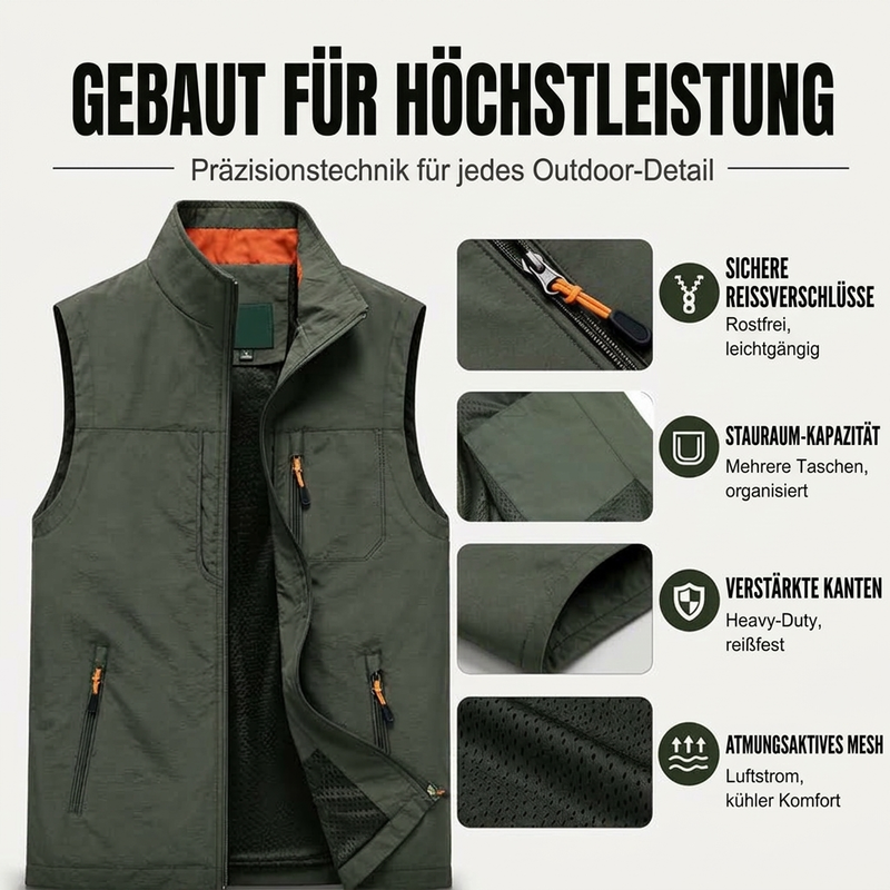 🔥Beliebtes Produkt ！✨Herren-Freizeit-Stehkragen-Outdoorweste