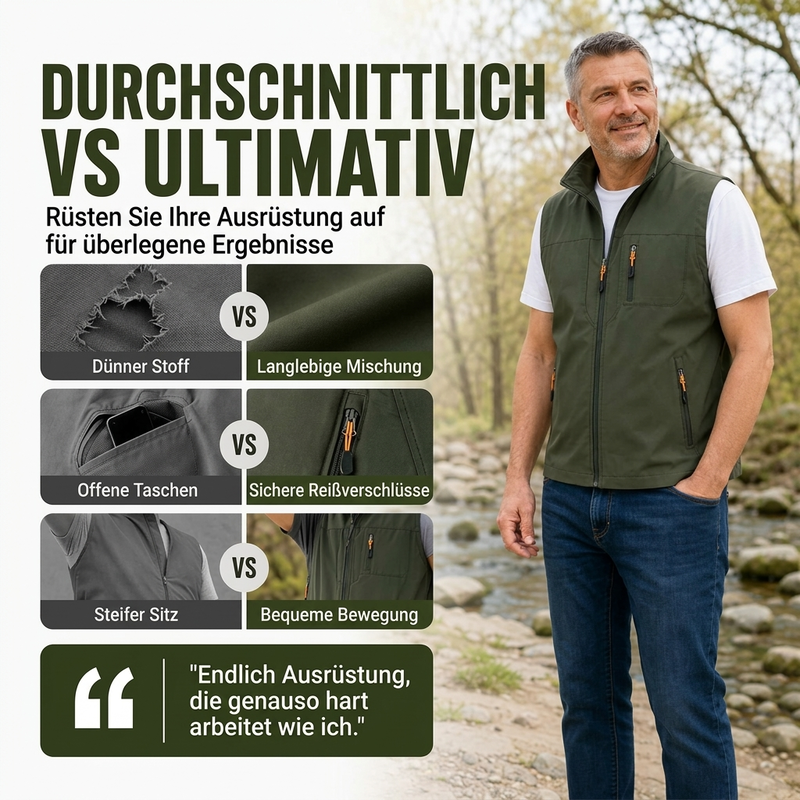 🔥Beliebtes Produkt ！✨Herren-Freizeit-Stehkragen-Outdoorweste