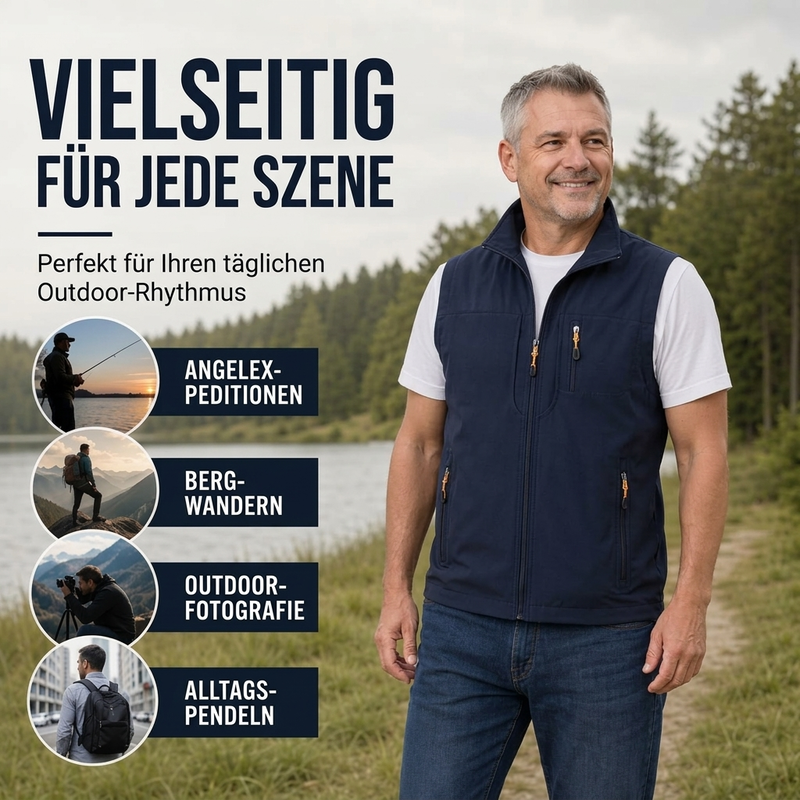 🔥Beliebtes Produkt ！✨Herren-Freizeit-Stehkragen-Outdoorweste