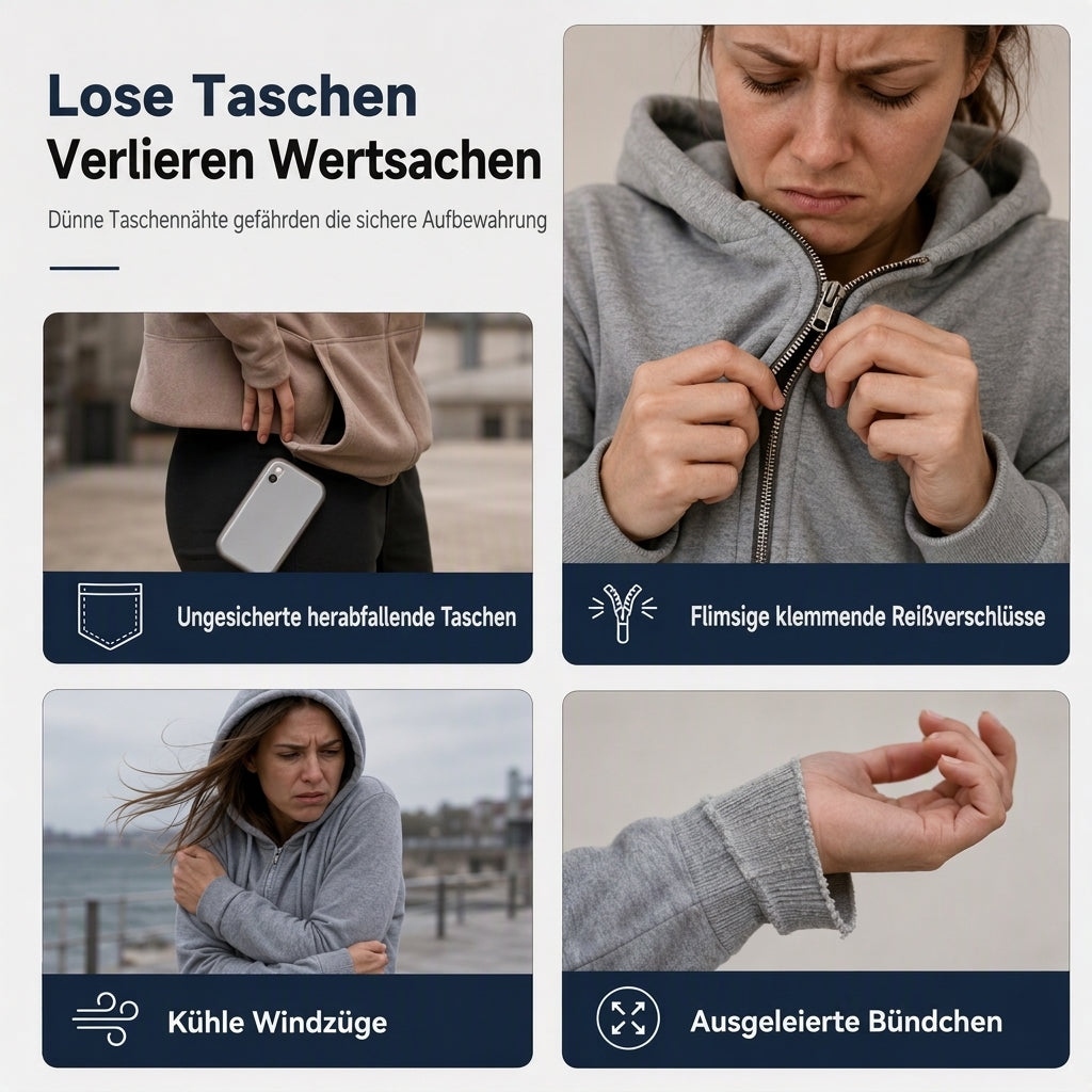 📢📢50%Rabatt!!!🎉✨Hochwertiger Damen-Kapuzenpullover mit durchgehendem Reißverschluss und Reißverschlusstaschen