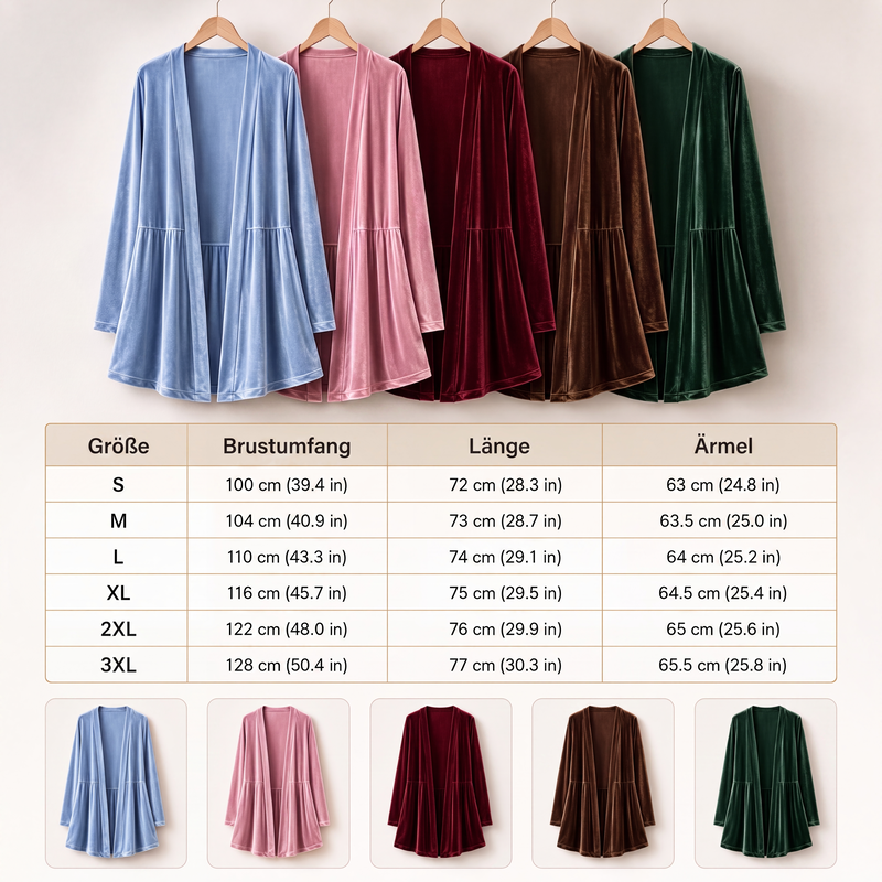 📢📢50%Rabatt!!!🎉✨Samt-Cardigan für Damen mit offener Vorderseite
