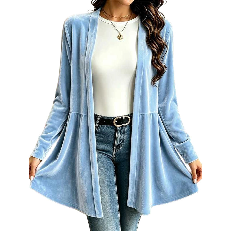 📢📢50%Rabatt!!!🎉✨Samt-Cardigan für Damen mit offener Vorderseite