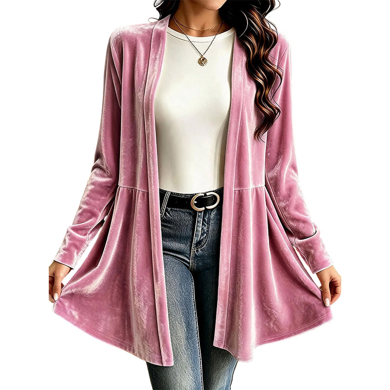 📢📢50%Rabatt!!!🎉✨Samt-Cardigan für Damen mit offener Vorderseite