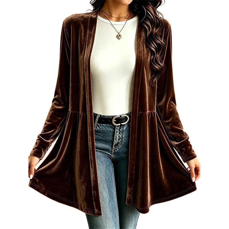 📢📢50%Rabatt!!!🎉✨Samt-Cardigan für Damen mit offener Vorderseite