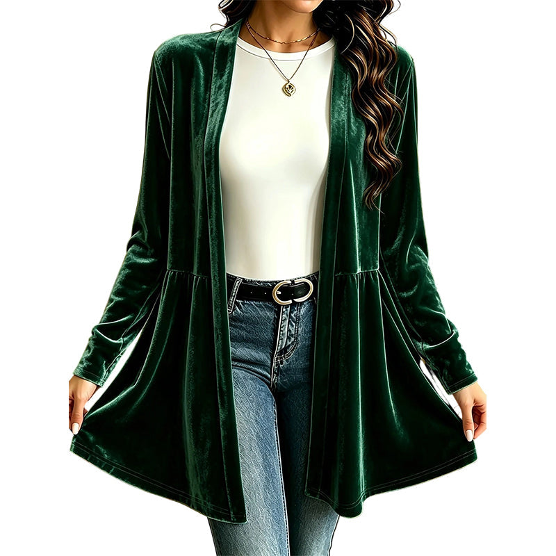 📢📢50%Rabatt!!!🎉✨Samt-Cardigan für Damen mit offener Vorderseite