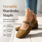 🥿 50% RABATT + GRATIS SOCKE! 👣 Bequeme Ballerinas aus PU in Wildlederoptik mit Riemchen – Weich, flexibel & stilvoll für jeden Tag 🧦