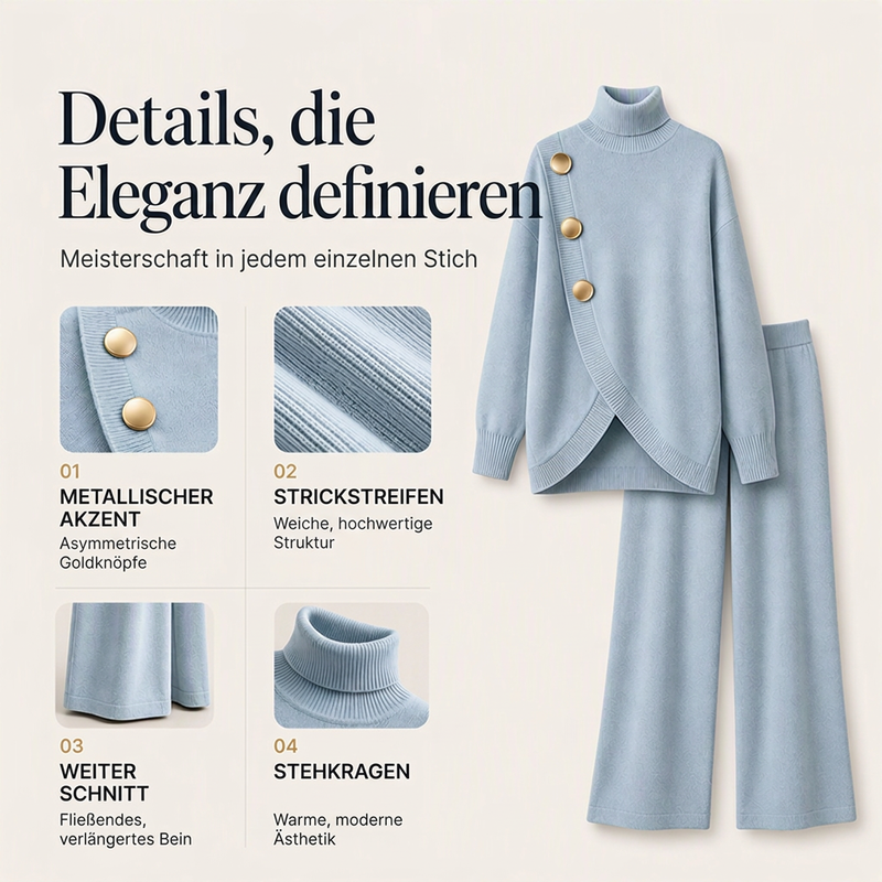 📢🎉50%Rabatt!!!🛍️✨Elegantes Rollkragenpullover- und Weite-Hosen-Set für Damen