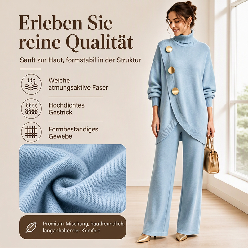 📢🎉50%Rabatt!!!🛍️✨Elegantes Rollkragenpullover- und Weite-Hosen-Set für Damen