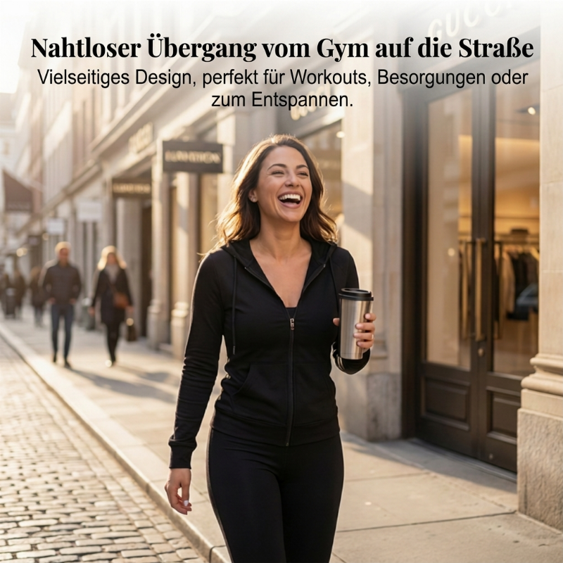 🔥Beliebtes Produkt ！✨Damen-Jogginganzug mit Kapuze und langen Ärmeln