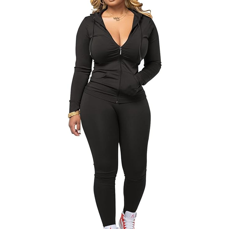 🔥Beliebtes Produkt ！✨Damen-Jogginganzug mit Kapuze und langen Ärmeln