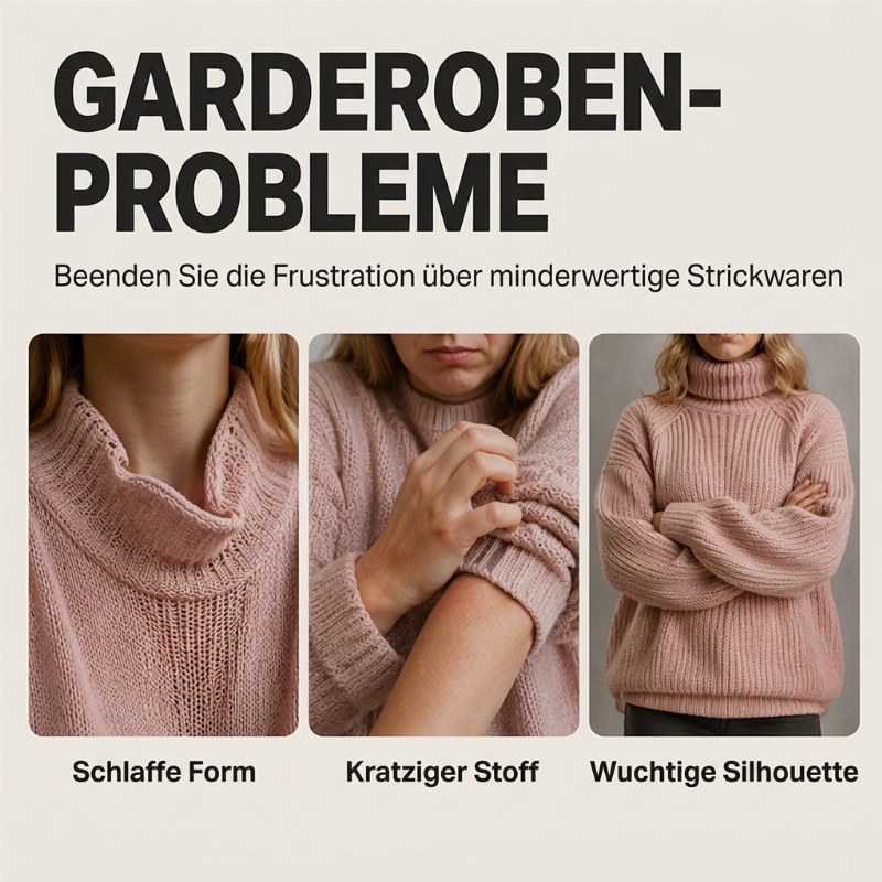 👥 Über 80.000 Käufer haben bereits zugeschlagen! Bequemes Rollkragen-Strickkleid für Damen