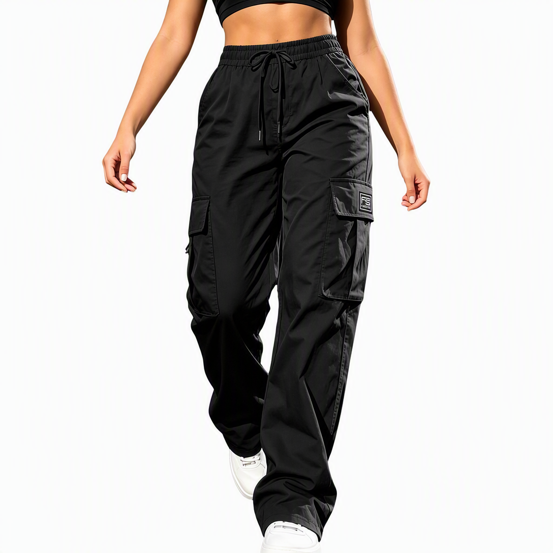 📢🎉50%Rabatt!!!🛍️✨Damen-Cargohose mit lockerer Passform, geradem Bein, elastischem Bund mit Kordelzug und seitlichen Einschubtaschen