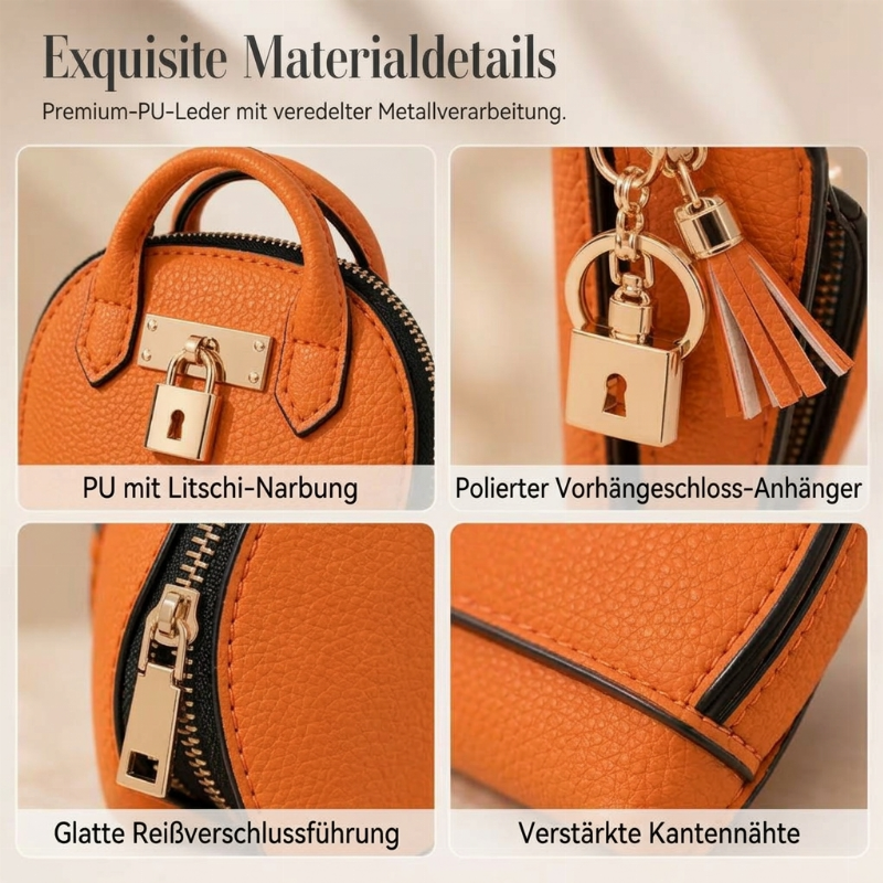 📢📢50%Rabatt!!!🎉✨Mini-Muschel-Tasche Schlüsselanhänger aus PU-Leder Lippenstift-Geldbörse für Münzen