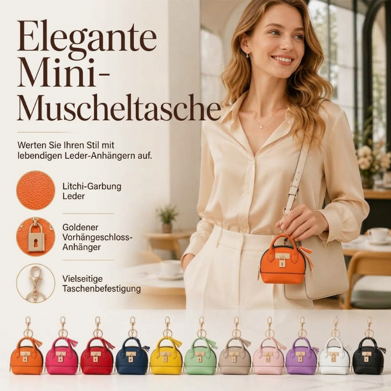 📢📢50%Rabatt!!!🎉✨Mini-Muschel-Tasche Schlüsselanhänger aus PU-Leder Lippenstift-Geldbörse für Münzen