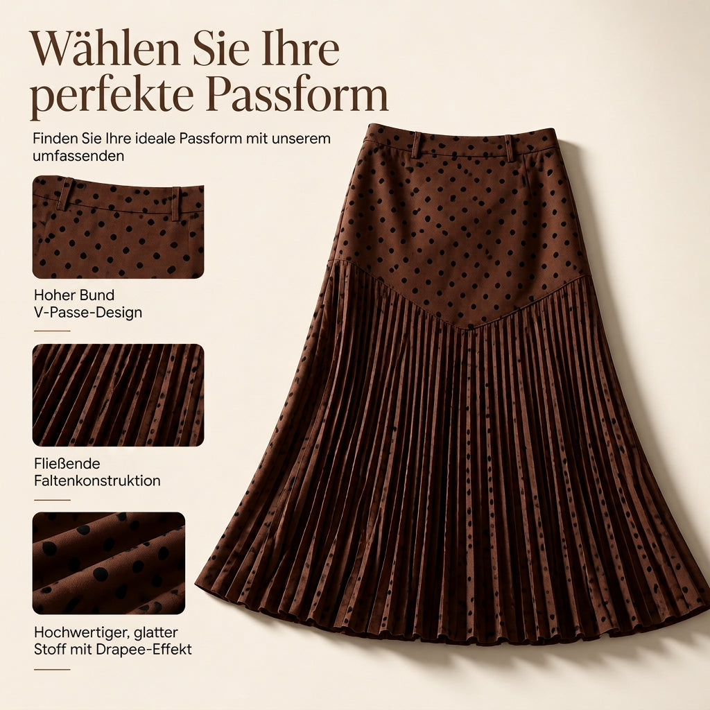 🔥Beliebtes Produkt ！✨Plissierter Rock mit Tupfenmuster und hohem Bund für Damen