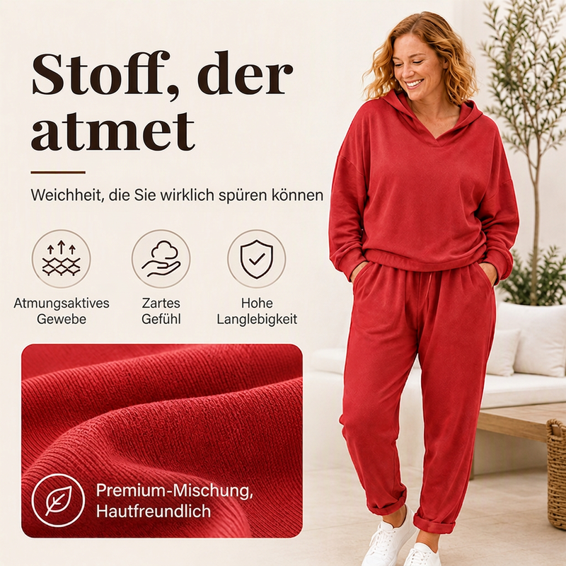 🧶 Damen-Set aus Kapuzen-Sweatshirt und Loungebhose – Bequem, lässig & immer passend – Jetzt 50% Rabatt!