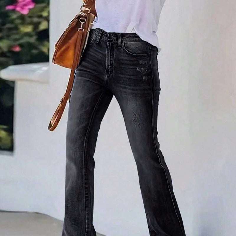 📈 Verkaufshit Nr. 1 – direkt 50%! Legere High-Waist Schlagjeans für Damen