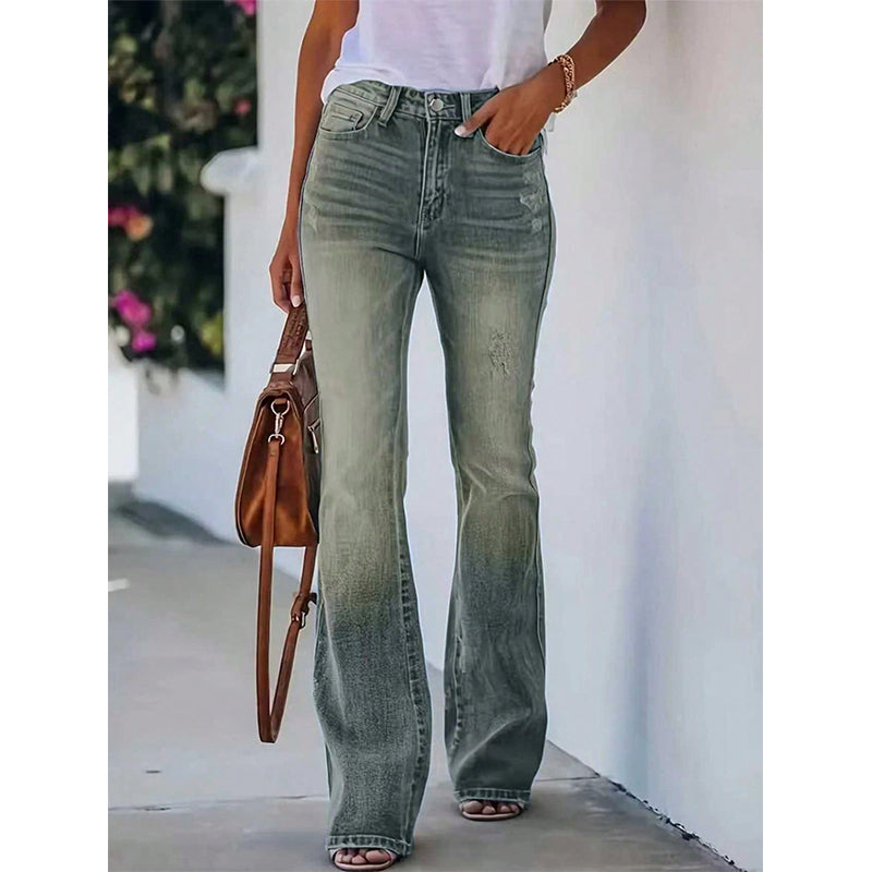 📈 Verkaufshit Nr. 1 – direkt 50%! Legere High-Waist Schlagjeans für Damen