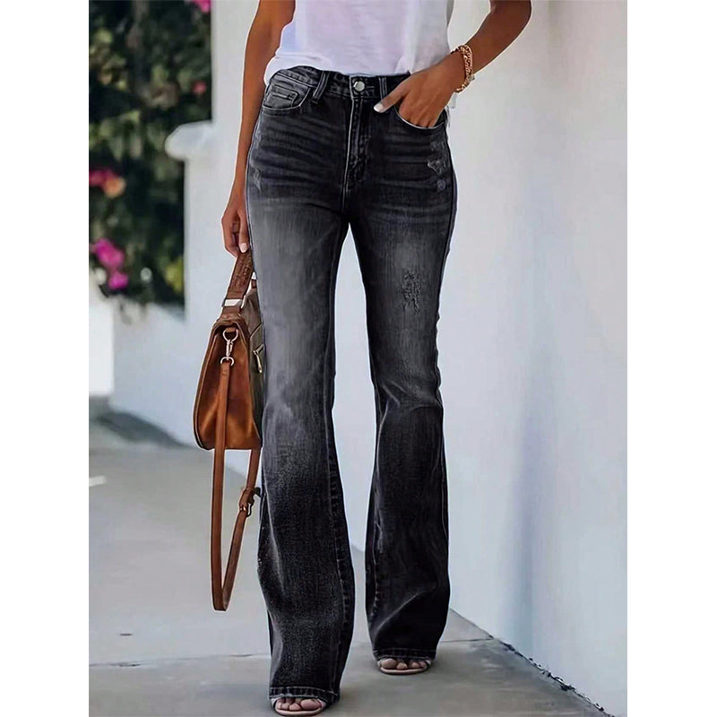 📈 Verkaufshit Nr. 1 – direkt 50%! Legere High-Waist Schlagjeans für Damen