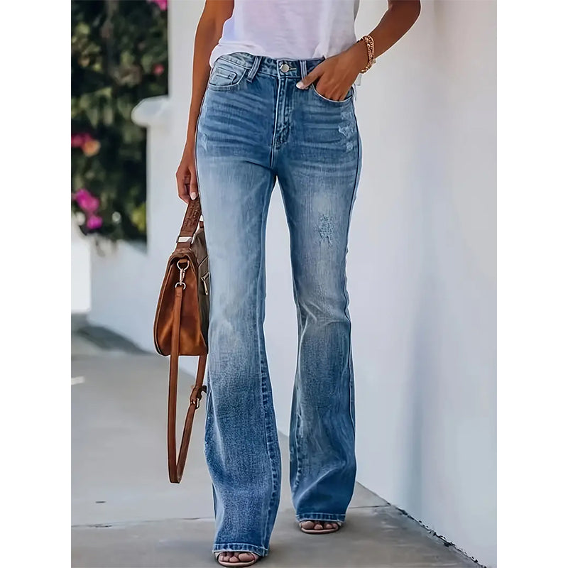 📈 Verkaufshit Nr. 1 – direkt 50%! Legere High-Waist Schlagjeans für Damen