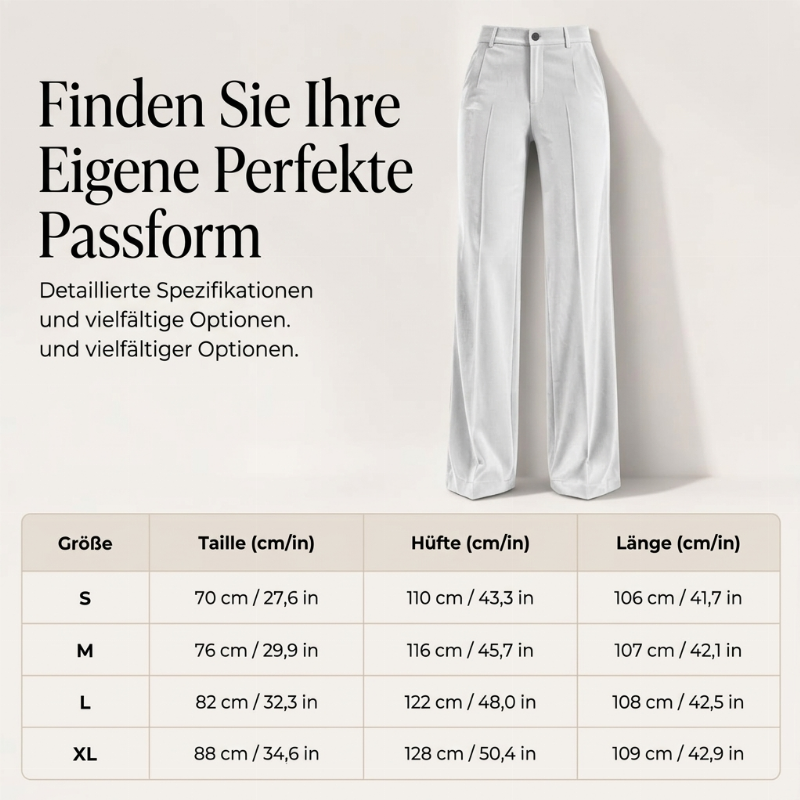 Lässige, weit geschnittene Damen-Hosen mit hohem Bund und fallendem Stoff