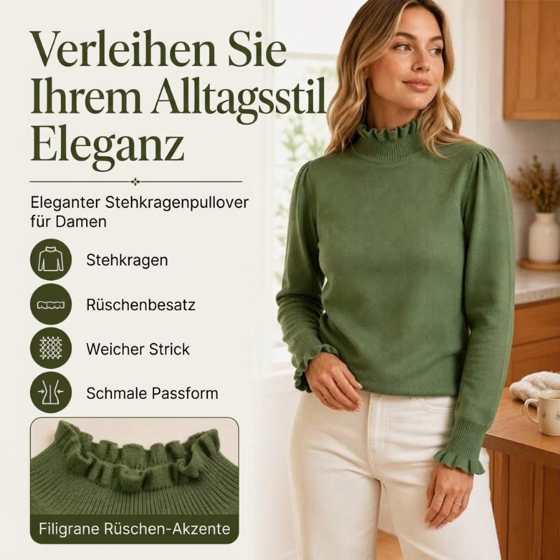 📢🎉50%Rabatt!!!🛍️✨Elegantes, gemütliches Strickoberteil für Damen mit Rüschenbesatz