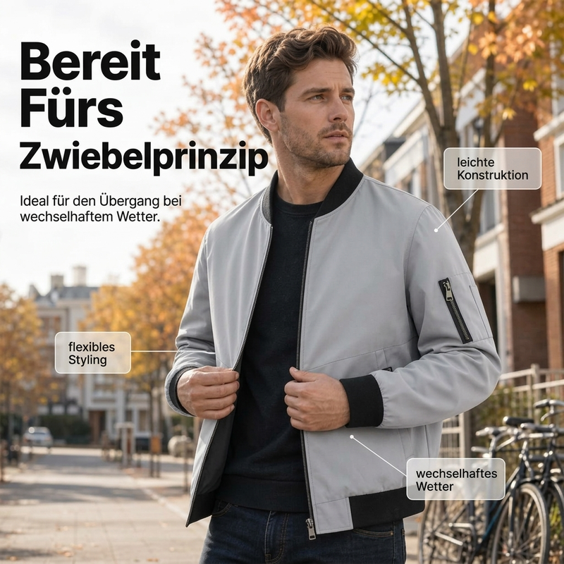 Leichte, lässige Bomberjacke für Herren