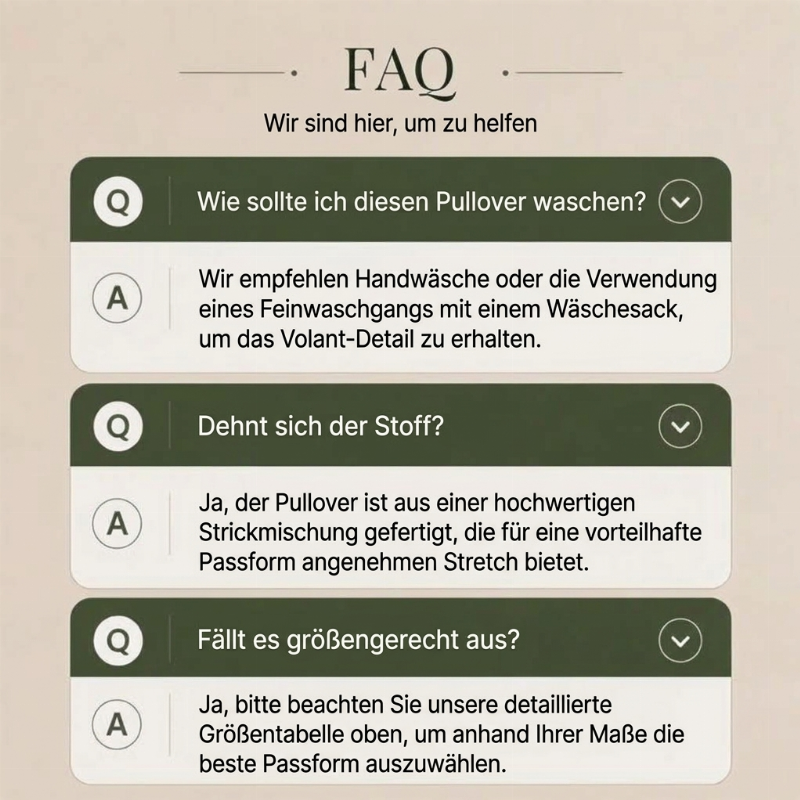 📢🎉50%Rabatt!!!🛍️✨Elegantes, gemütliches Strickoberteil für Damen mit Rüschenbesatz