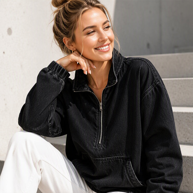 Jeansjacke für Damen mit lockerer Passform