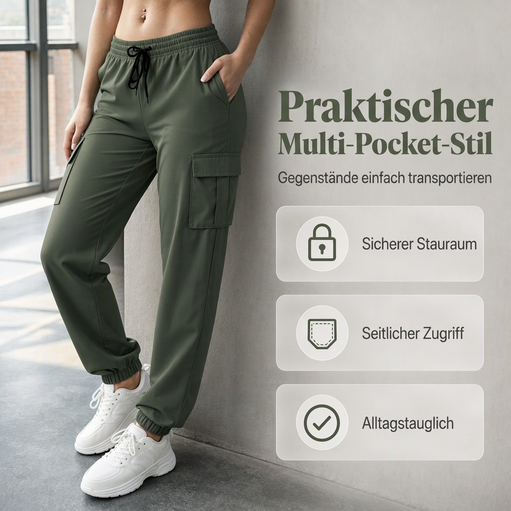 🔥Beliebtes Produkt ！✨Lässige Cargo-Jogginghosen für Damen