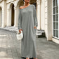 Damen Off-Shoulder Langarm Maxikleid