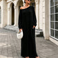 Damen Off-Shoulder Langarm Maxikleid