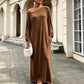 Damen Off-Shoulder Langarm Maxikleid