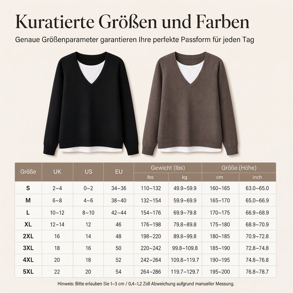 🔥Beliebtes Produkt ！✨Zweiteiliger Strickpullover mit V-Ausschnitt für Damen