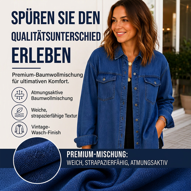 🙌 70% Wiederkaufquote – Qualität überzeugt! Jeansjacke für Damen mit ausgefranstem Saum und gewaschener Optik