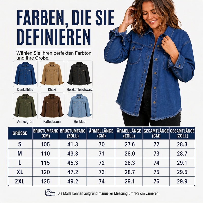 🙌 70% Wiederkaufquote – Qualität überzeugt! Jeansjacke für Damen mit ausgefranstem Saum und gewaschener Optik