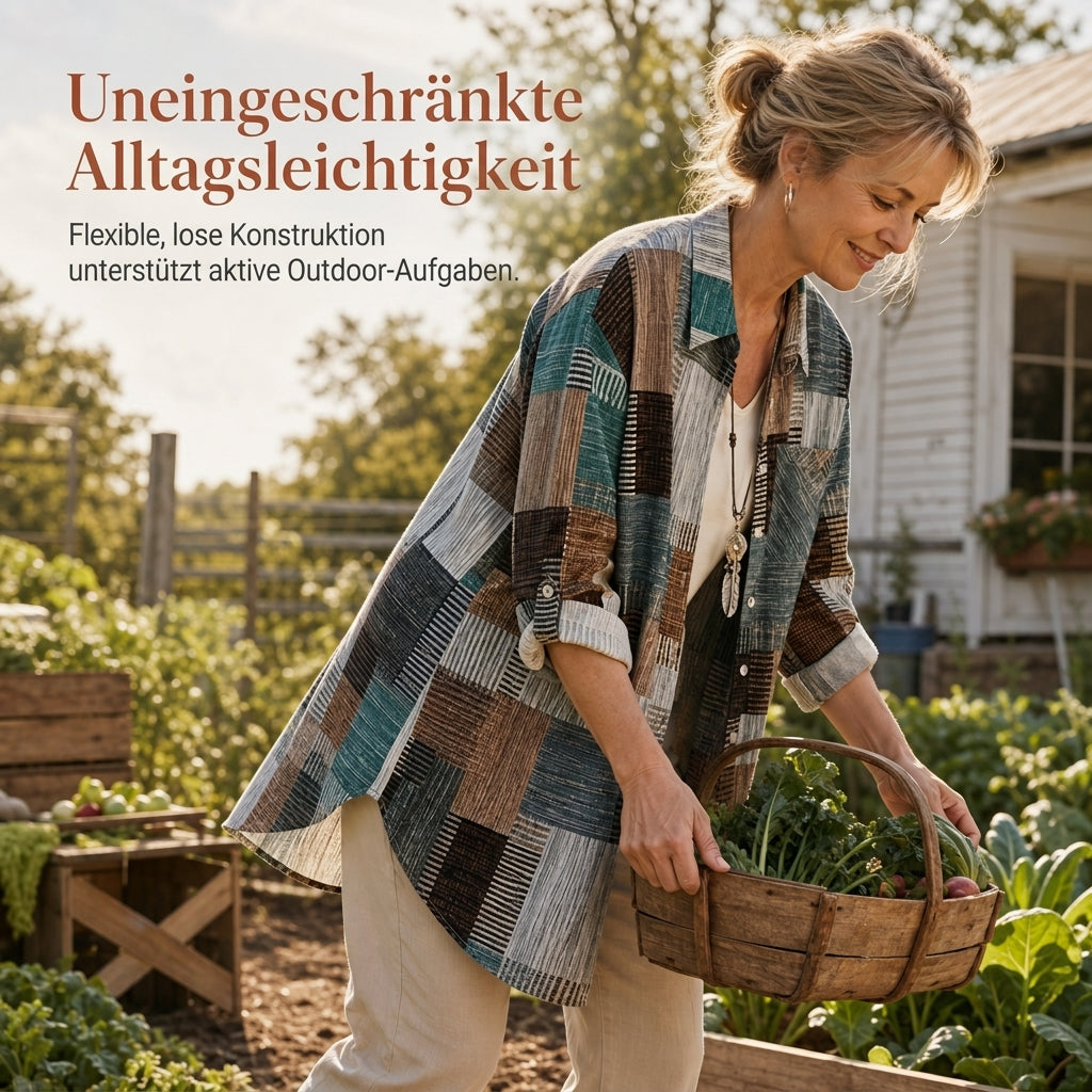 🔥Beliebtes Produkt ！✨Leger geschnittenes kariertes Langarmhemd in Übergröße, Sonnenschutz-Oberbekleidung für Frühling und Herbst