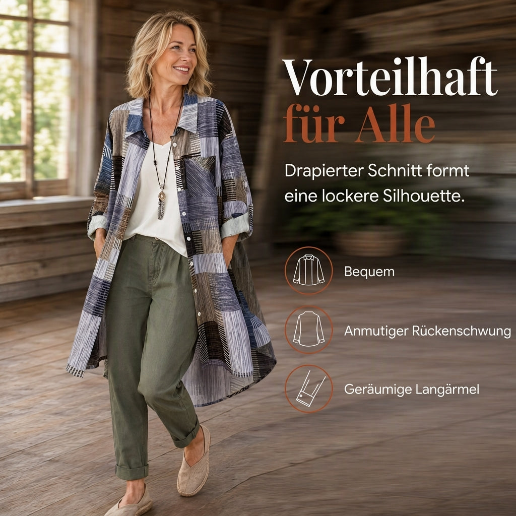 🔥Beliebtes Produkt ！✨Leger geschnittenes kariertes Langarmhemd in Übergröße, Sonnenschutz-Oberbekleidung für Frühling und Herbst