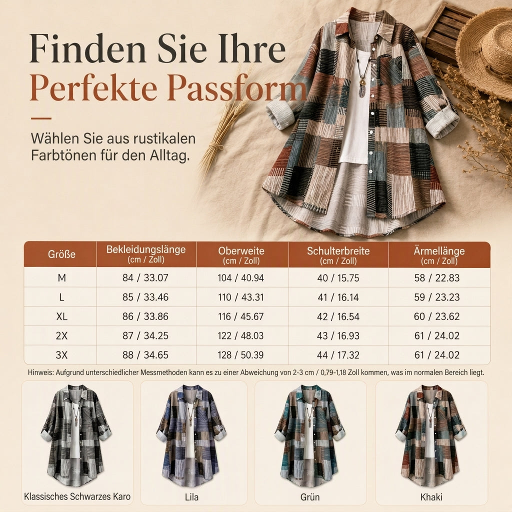 🔥Beliebtes Produkt ！✨Leger geschnittenes kariertes Langarmhemd in Übergröße, Sonnenschutz-Oberbekleidung für Frühling und Herbst